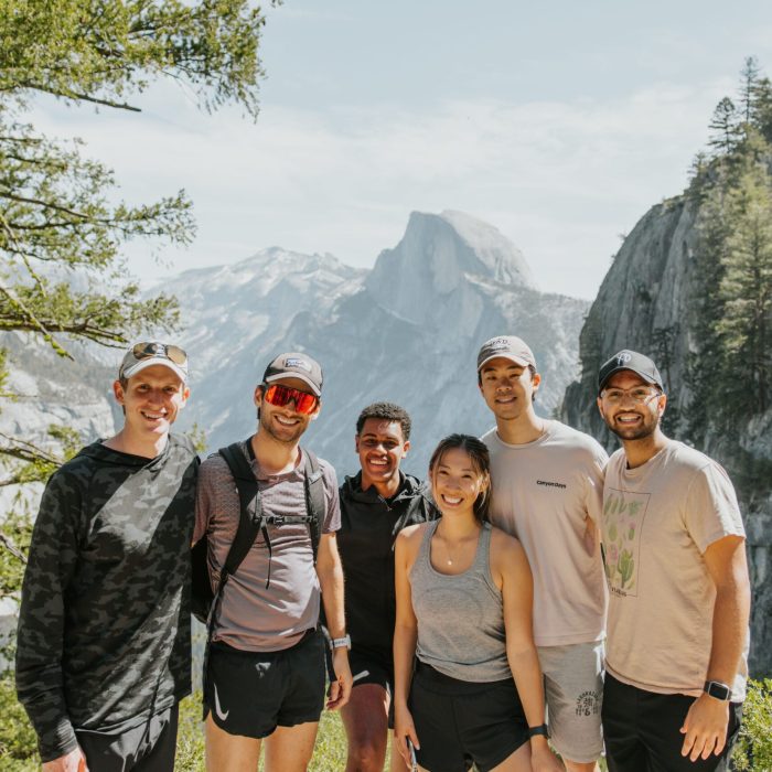 group photo in the mountains