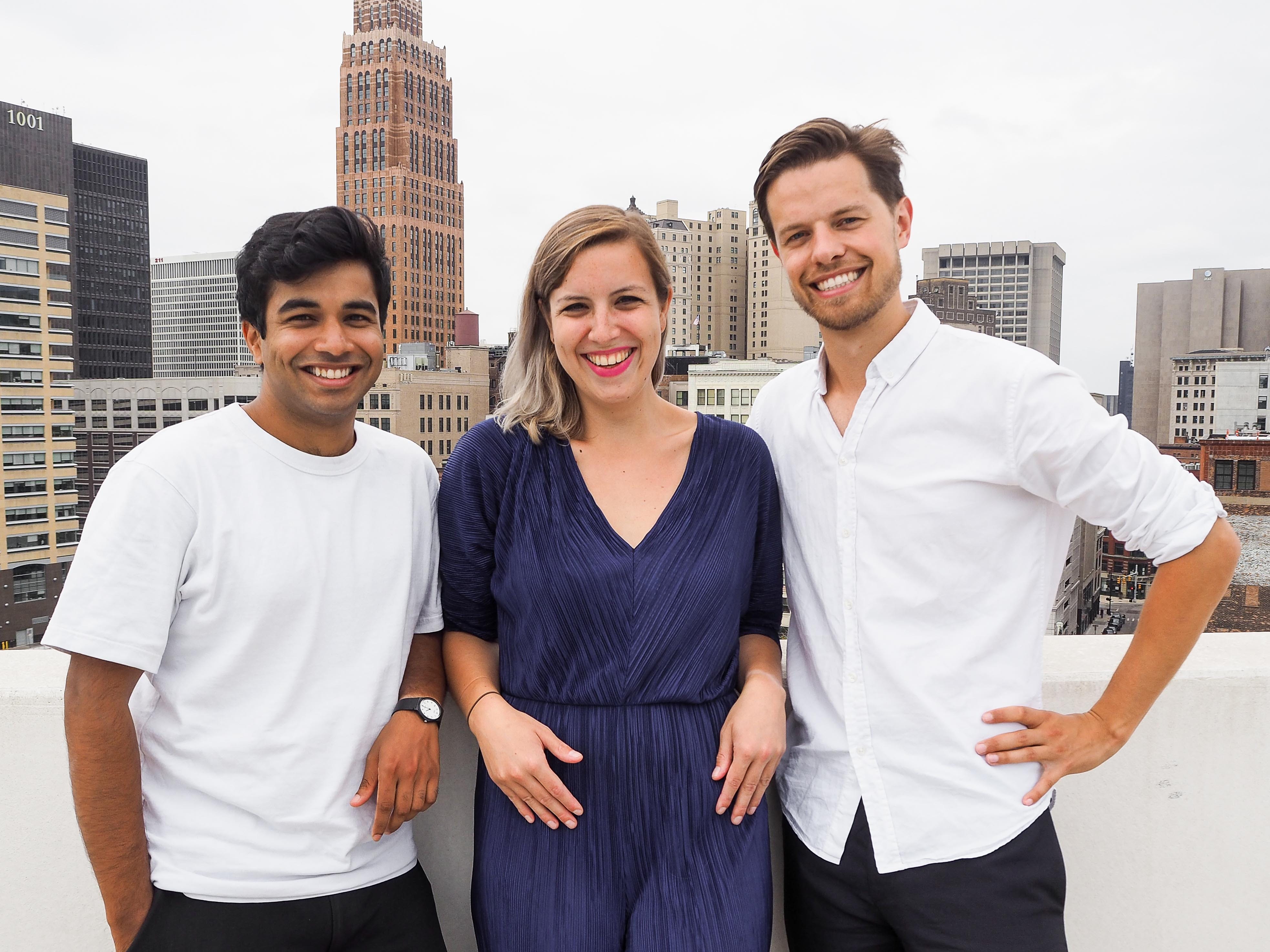 (from left to right) Co-founders Raunaq Bose, Maya Pindeus and Leslie Nooteboom